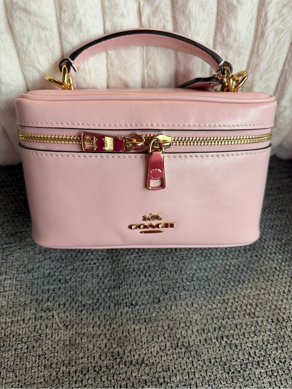 Coach Rainer Pink Leather Bag with Gold Hardware